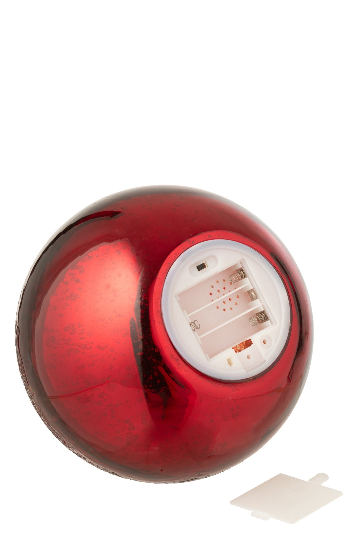Ball LED Crackled Glass Christmas Red Large