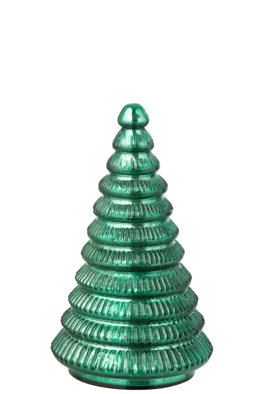 Geurkaars Boom Geribbeld Glas Groen Large