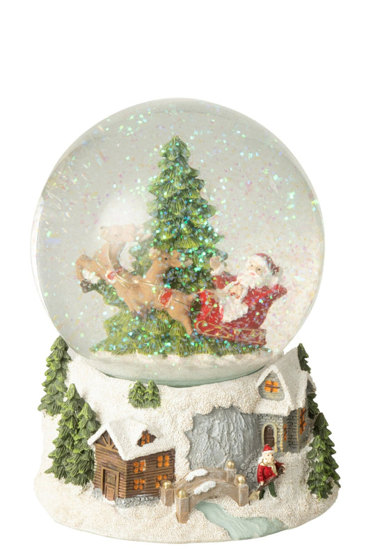 Water Globe Santa Claus Polyresin Multicolored