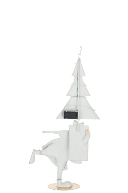 Santa Claus LED Tree Iron Gold Colored/White Small