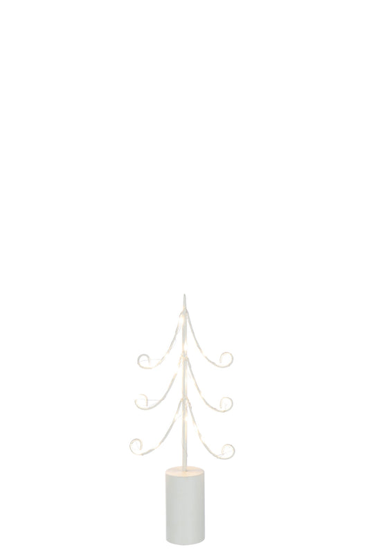Tree LED Cylinder Base Iron White Small