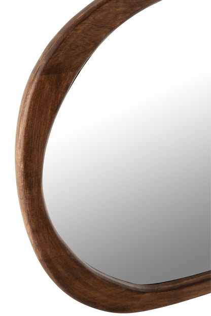 Mirror Irregular Mango Wood Dark Brown Large