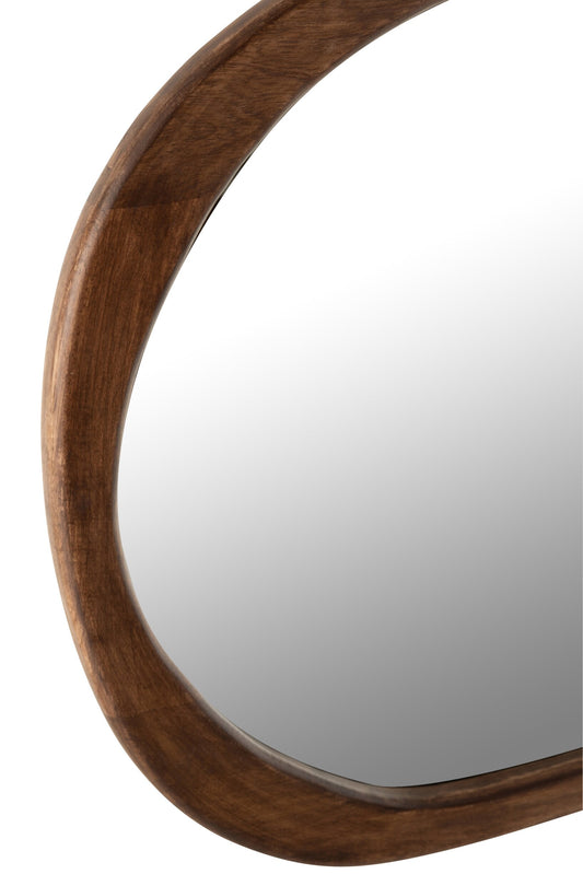 Mirror Irregular Mango Wood Dark Brown Large
