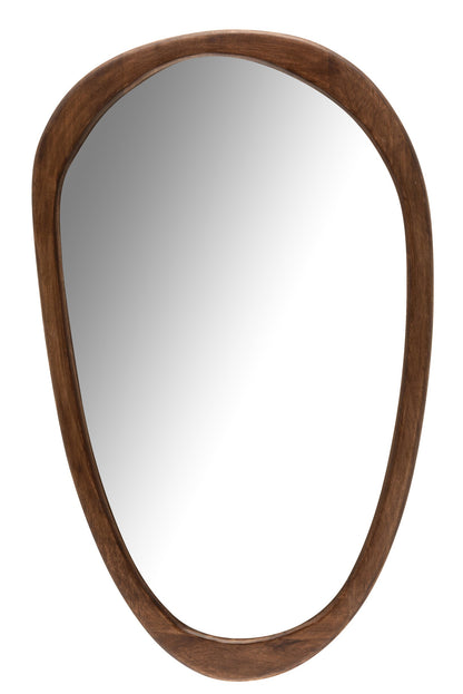 Mirror Irregular Mango Wood Dark Brown Large