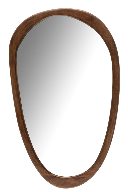 Mirror Irregular Mango Wood Dark Brown Large