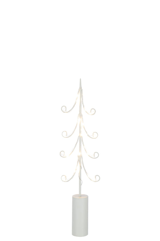 Tree LED Cylinder Base Iron White Medium