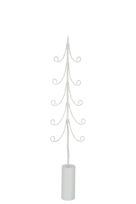 Tree LED Cylinder Base Iron White Large