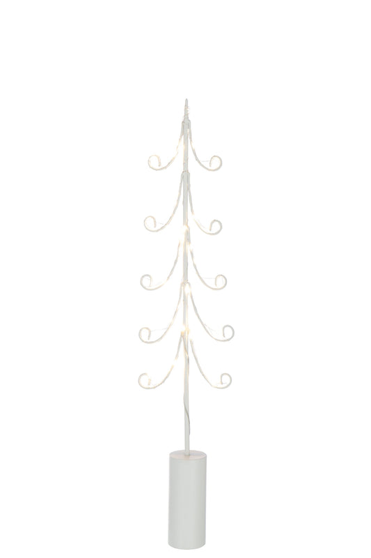 Tree LED Cylinder Base Iron White Large