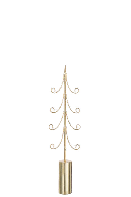 Tree LED Cylinder Base Iron Gold Colored Medium