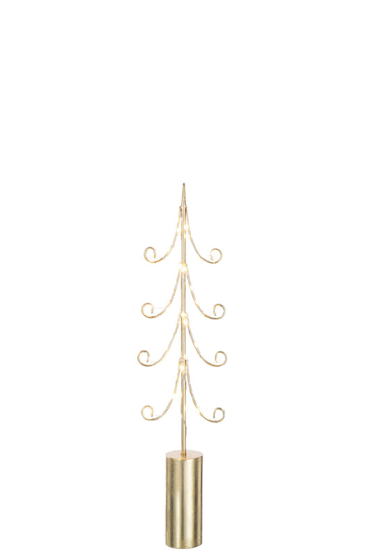 Tree LED Cylinder Base Iron Gold Colored Medium