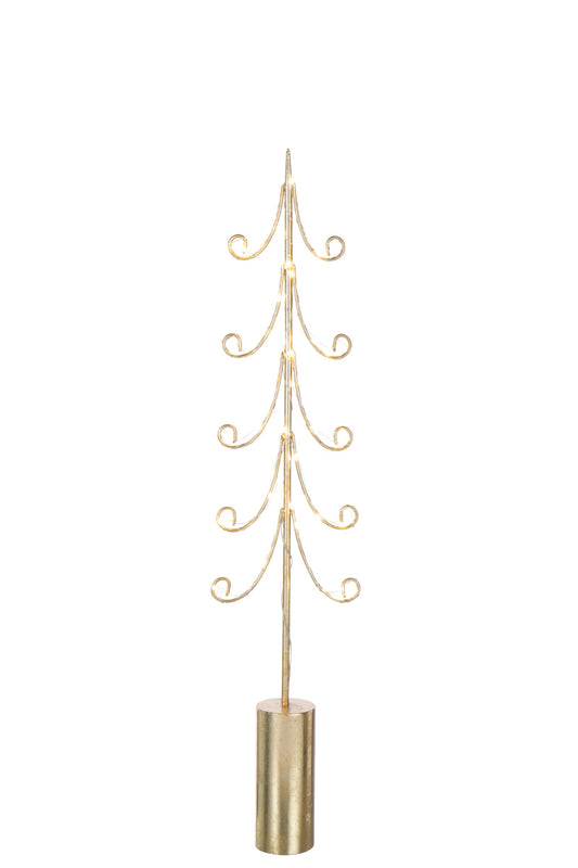 Tree LED Cylinder Base Iron Gold Colored Large