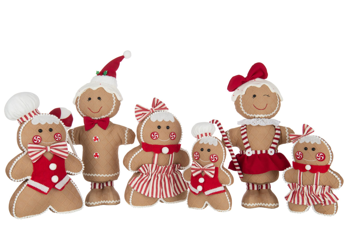 Gingerbread Boy/Girl Candy Polyester Camel/Christmas Red Assortment Of 2