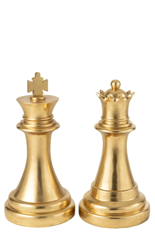 Chess Piece Queen Polyresin Gold Colored