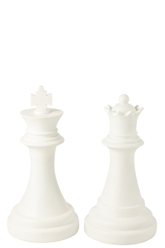 Chess Piece Queen Polyresin White