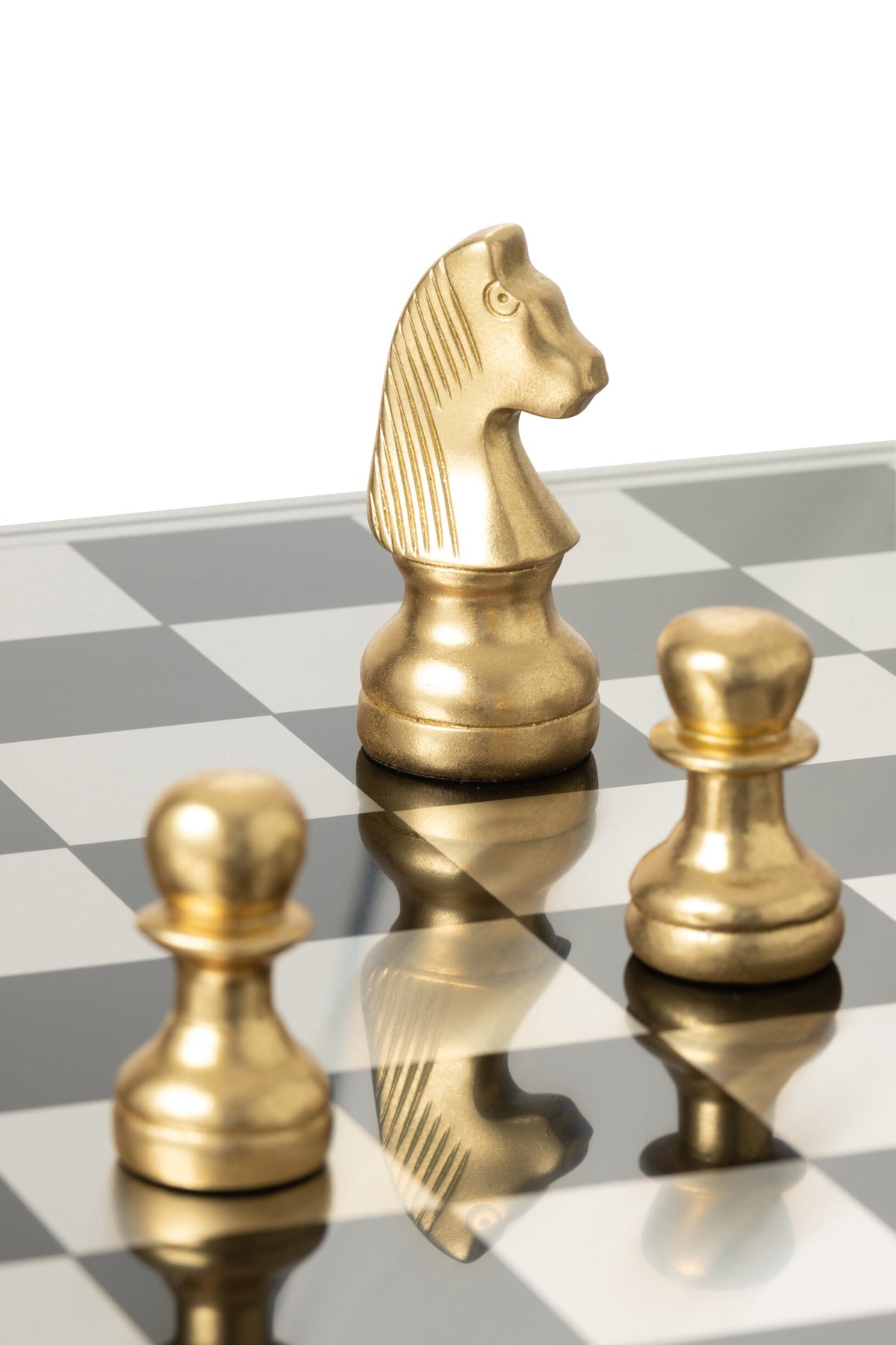 Chess Set Board Polyresin Gold Colored/Black
