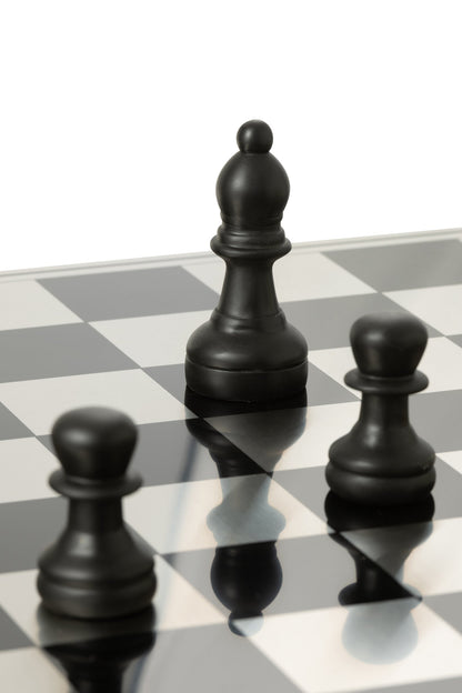 Chess Set Board Polyresin Gold Colored/Black