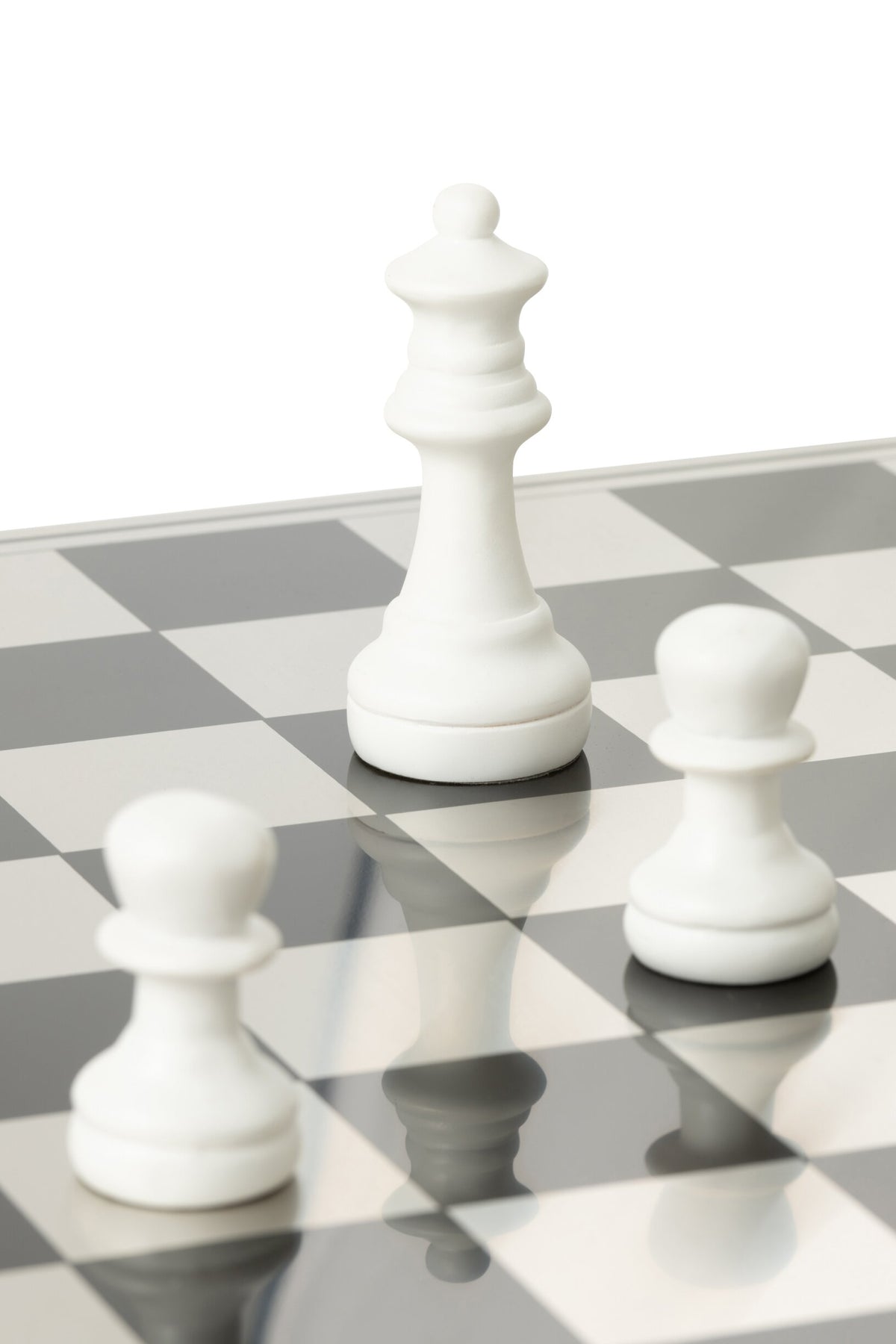 Chess Set Board Polyresin Gold Colored/White