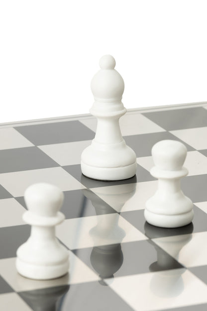 Chess Set Board Polyresin Gold Colored/White