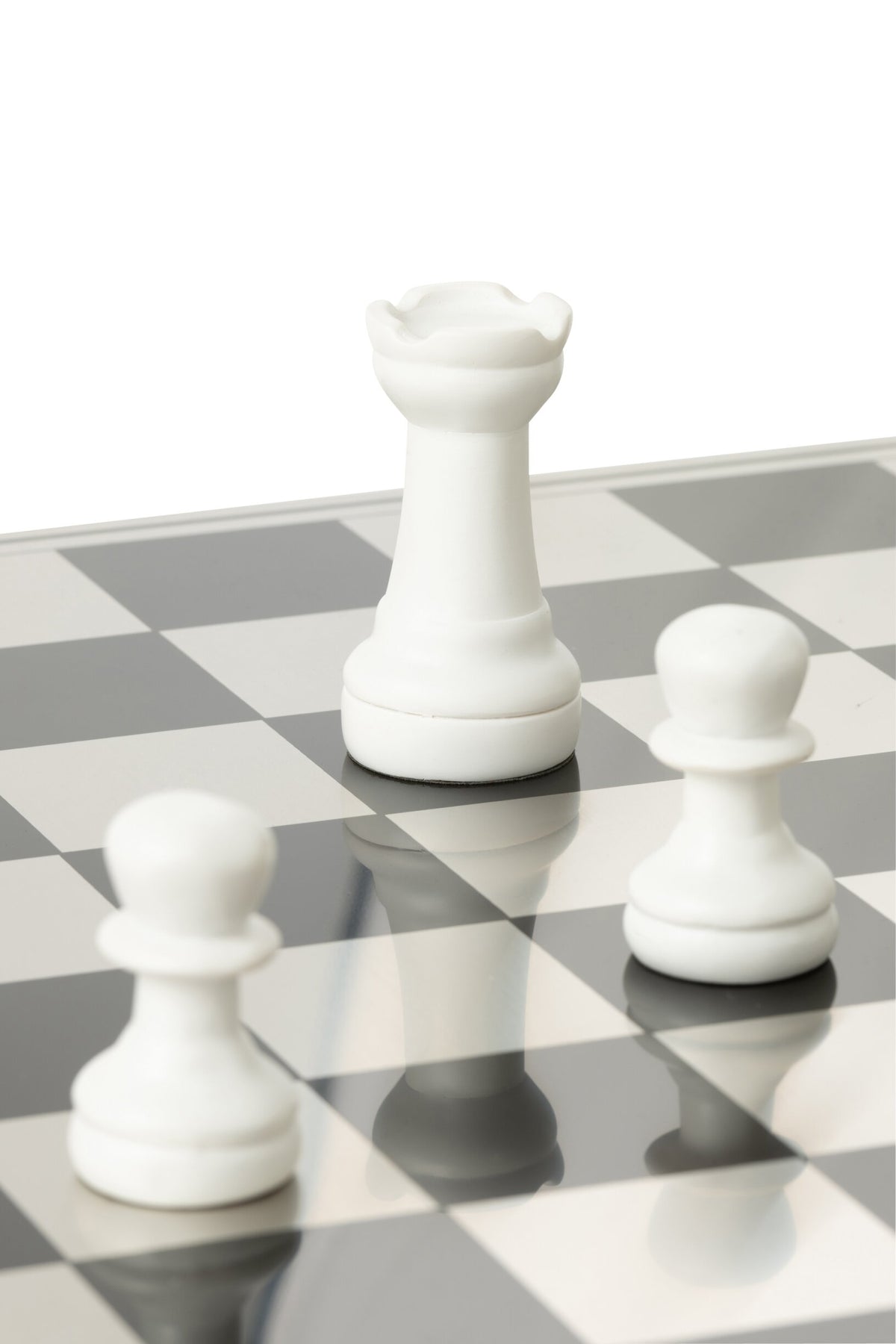 Chess Set Board Polyresin Gold Colored/White