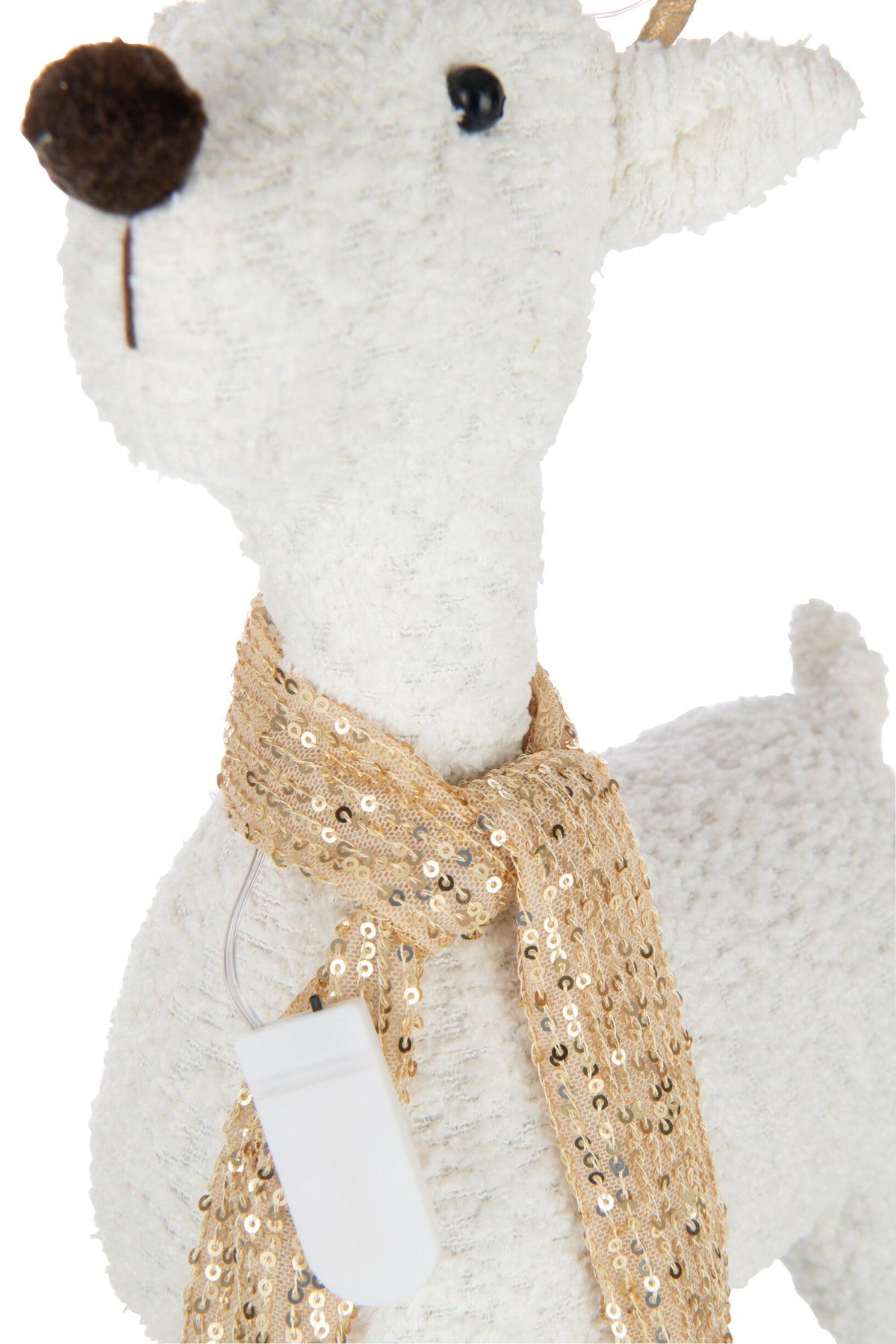 Reindeer Scarf Polyester White/Gold Colored Large