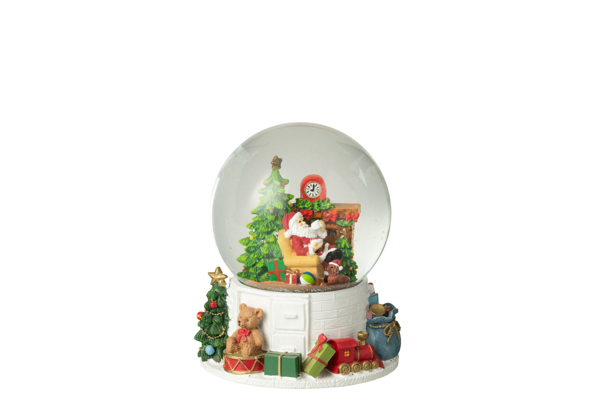 Water Globe Santa Claus Chimney Plastic Multicolored