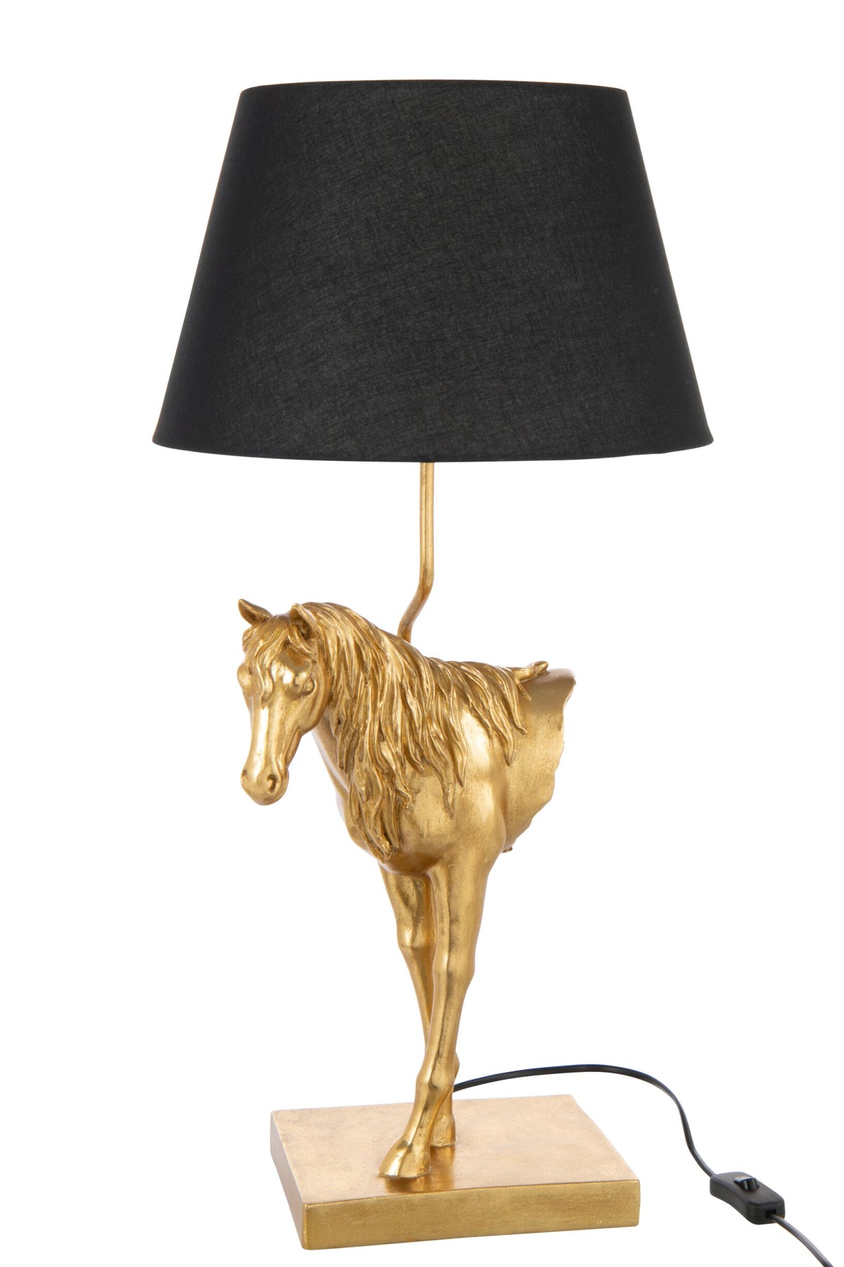 Table lamp horse head polyresin gold-colored/black