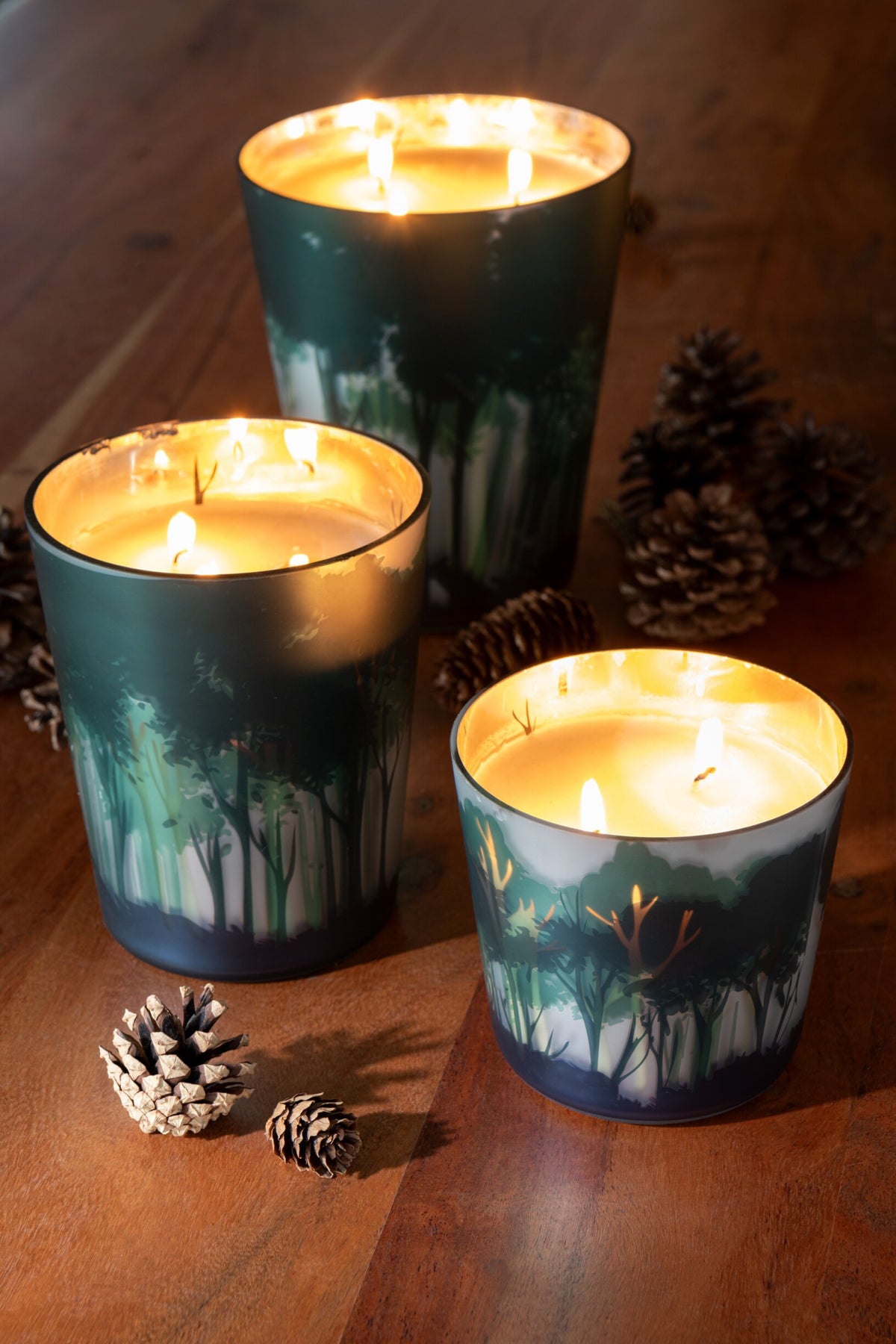 Geurkaars Noa Bos Soja Groen/Goudkleurig Small-50u