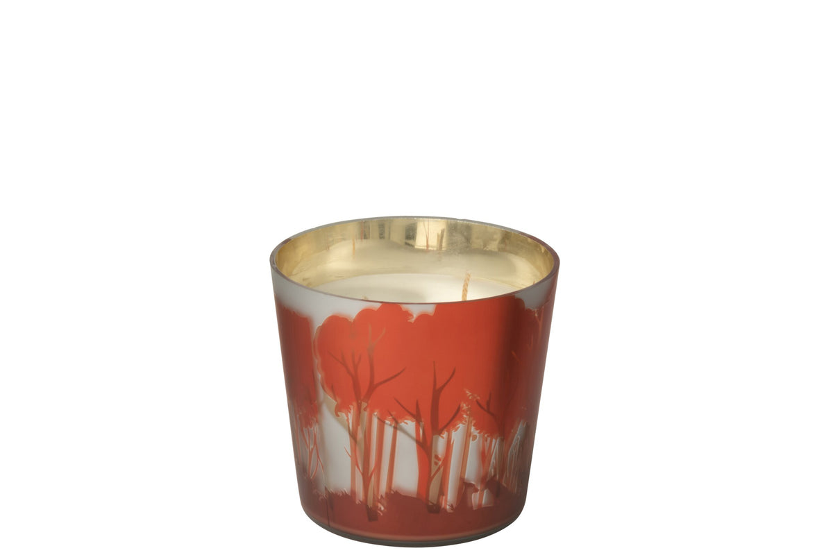 Geurkaars Noa Bos Soja Rood/Goudkleurig Small-50u