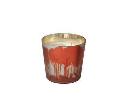 Geurkaars Noa Bos Soja Rood/Goudkleurig Small-50u