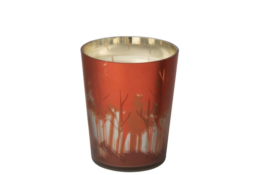 Geurkaars Noa Bos Soja Rood/Goudkleurig Medium-68u