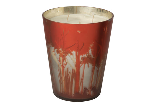 Geurkaars Noa Bos Soja Rood/Goudkleurig Large-95u