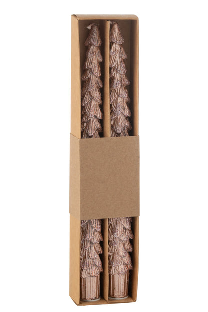 Doos Van 2 Kaars Boom Paraffine Oudroze-3u