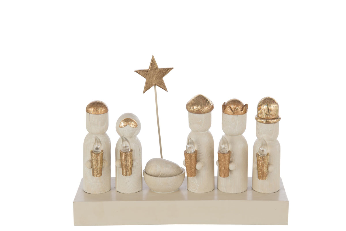 Nativity LED Limepowder Gold Colored/Ecru