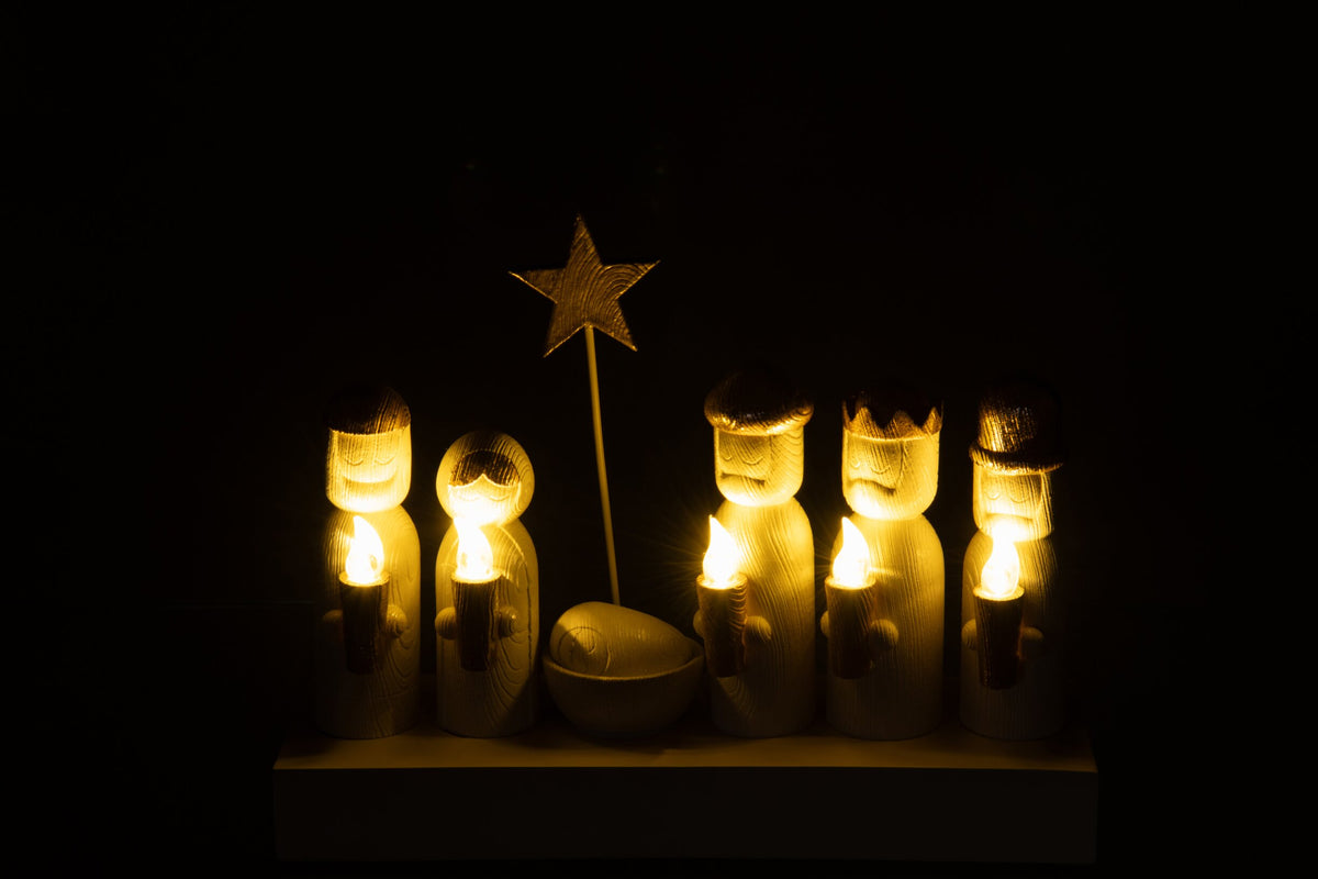 Nativity LED Limepowder Gold Colored/Ecru