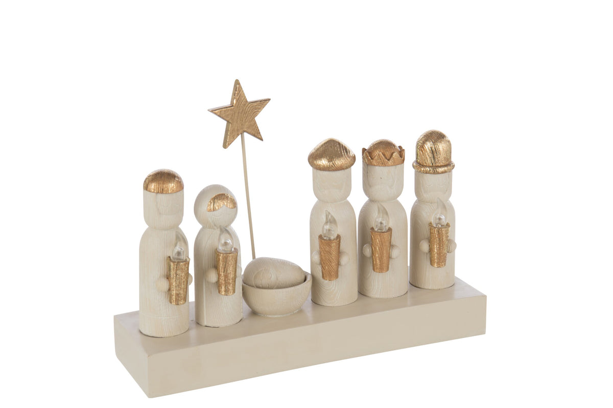 Nativity LED Limepowder Gold Colored/Ecru