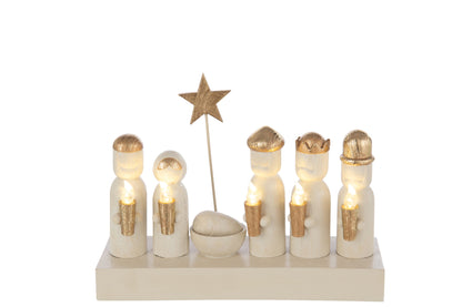 Nativity LED Limepowder Gold Colored/Ecru