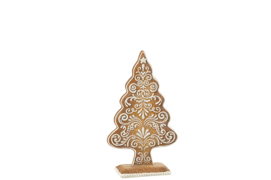 Gingerbread Pine Tree Limepowder Beige/White Small