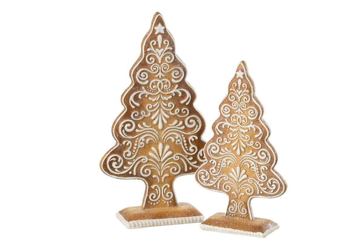 Gingerbread Pine Tree Limepowder Beige/White Large