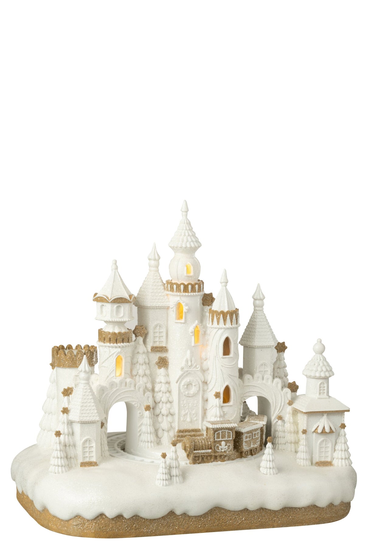 Gingerbread Castle + Train Limepowder Beige/White