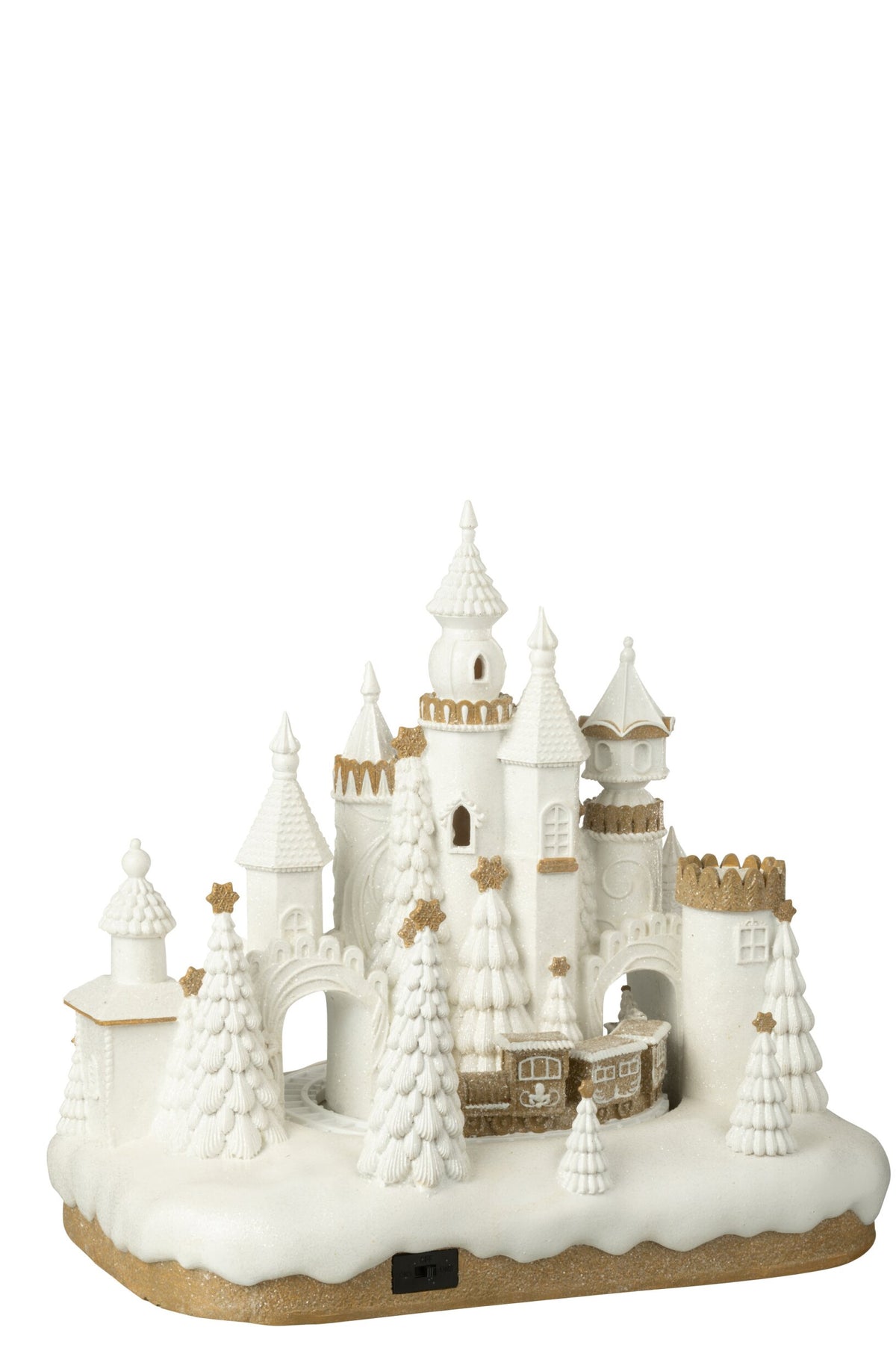 Gingerbread Castle + Train Limepowder Beige/White