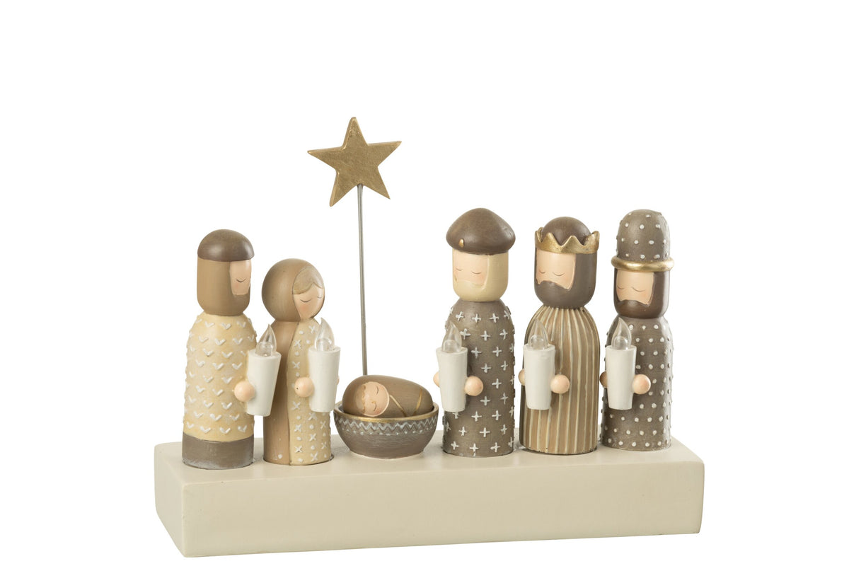 Nativity LED Candles Limepowder Multicolored