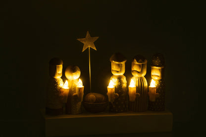 Nativity LED Candles Limepowder Multicolored