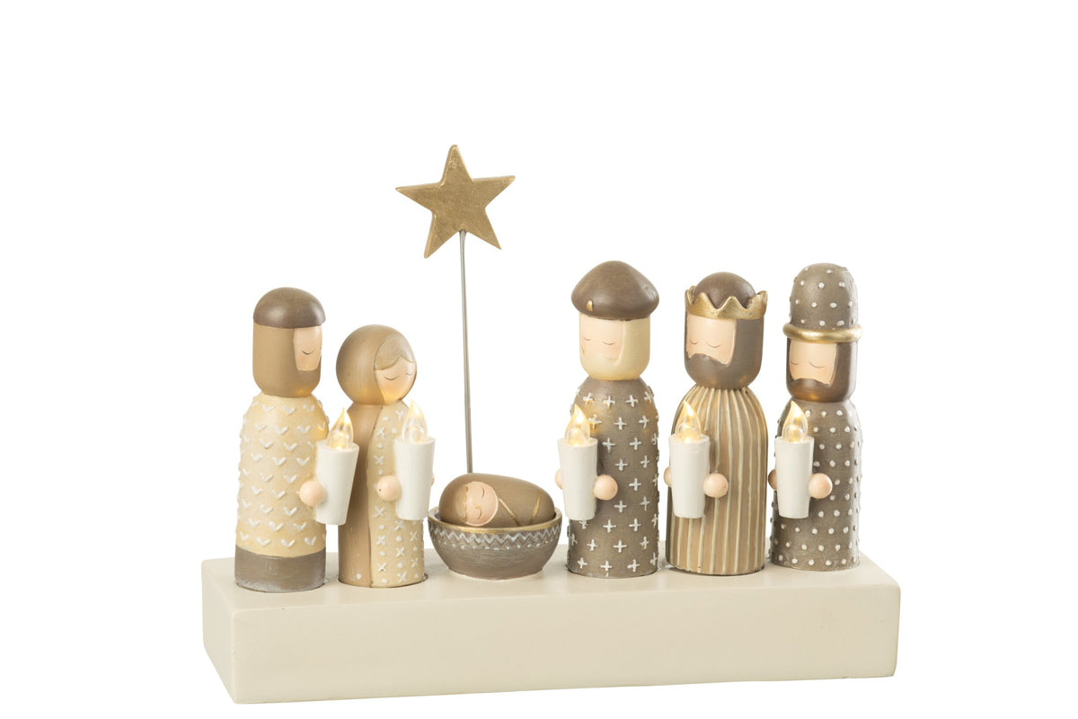 Nativity LED Candles Limepowder Multicolored