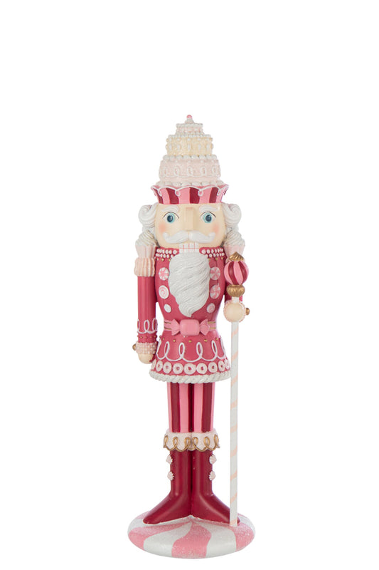 Nutcracker Candy Resin White/Pink Medium