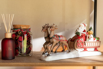 Santa Claus Sled + Deer Limepowder Multicolored
