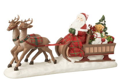 Santa Claus Sled + Deer Limepowder Multicolored