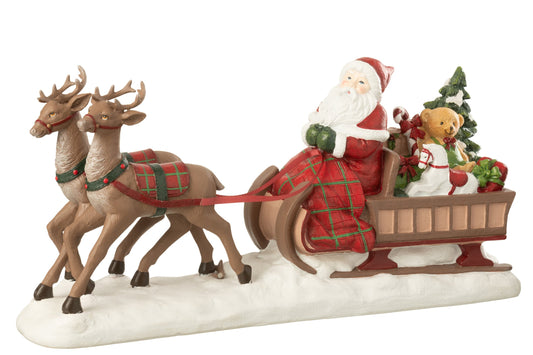 Santa Claus Sled + Deer Limepowder Multicolored