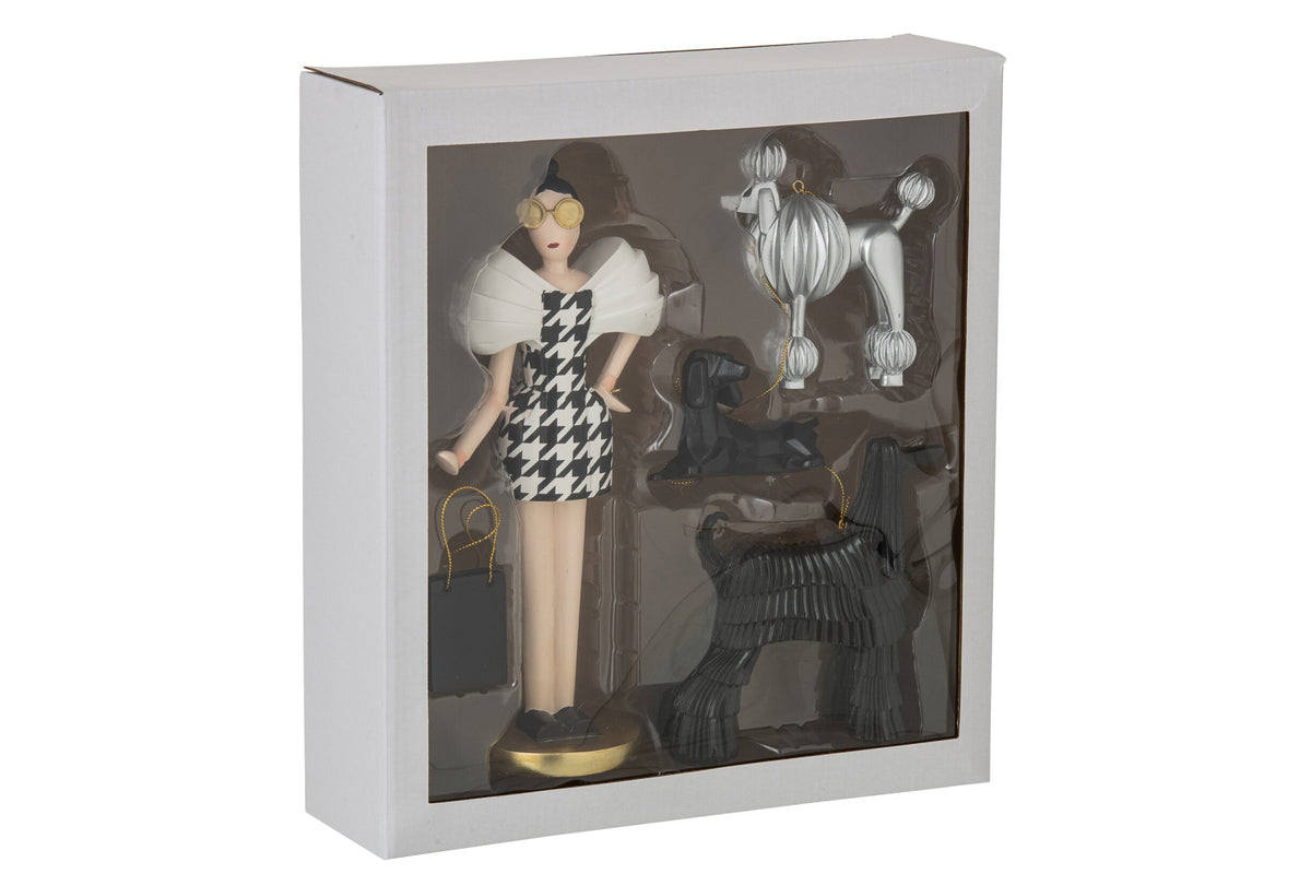 Lady + Dogs Pied-De-Poule Limepowder Multicolored