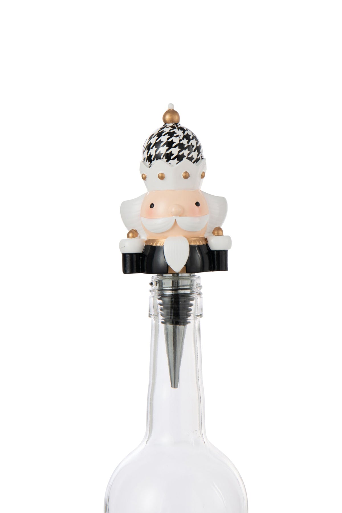Set van 3 fles stop Pied-de-poule kalkpoeder zwart/wit