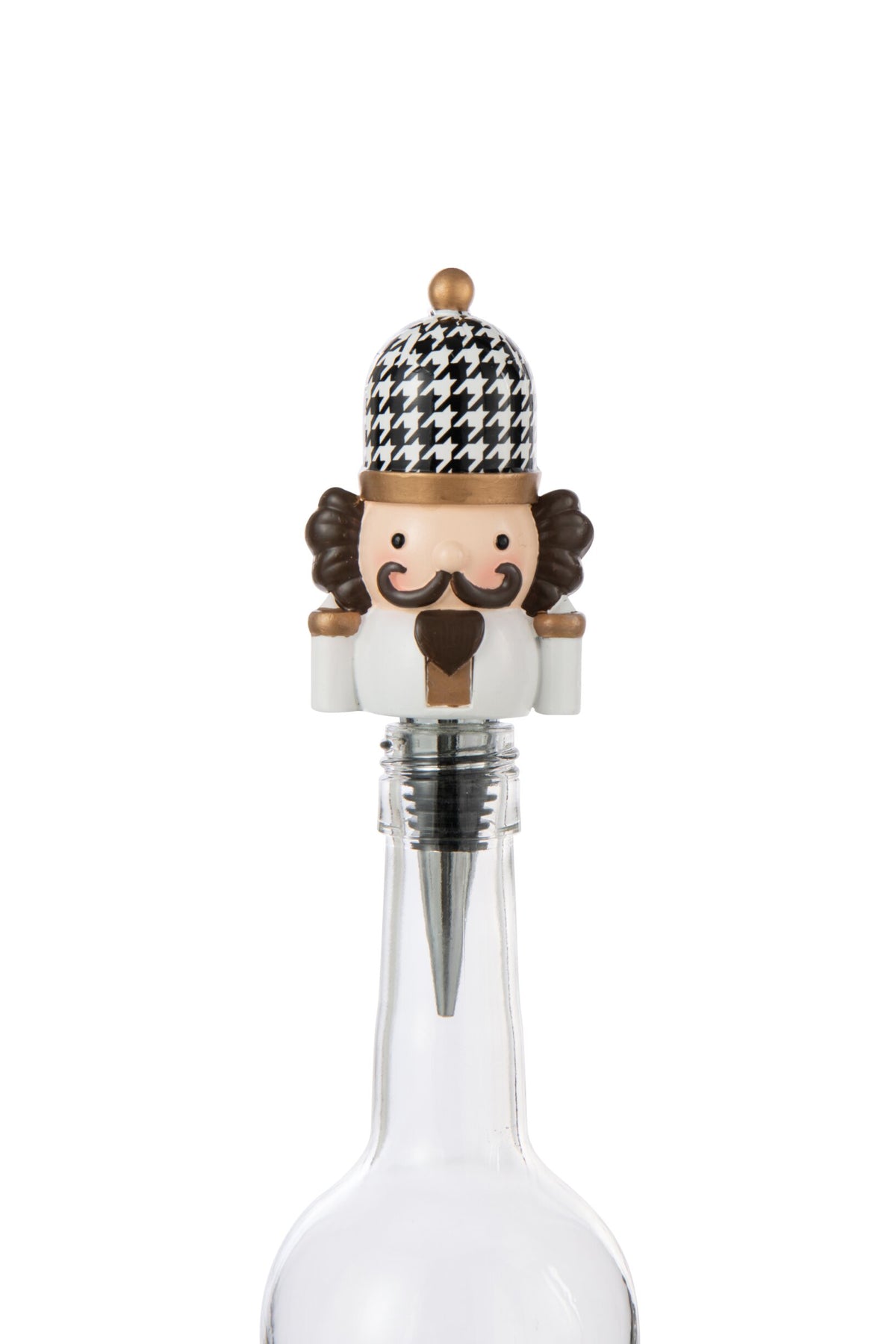 Set van 3 fles stop Pied-de-poule kalkpoeder zwart/wit